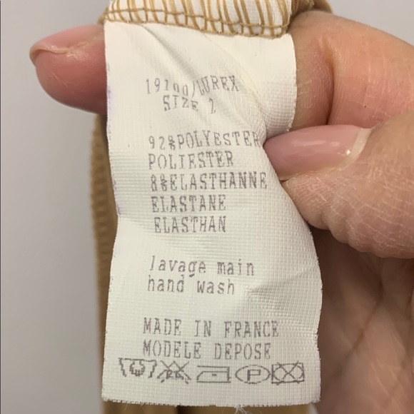 Tan Sheath Dress with Cowl Neck and Tie Front - Picture 6 of 6